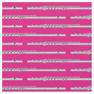 Flute Music Musician Room Decor Pink Fabric