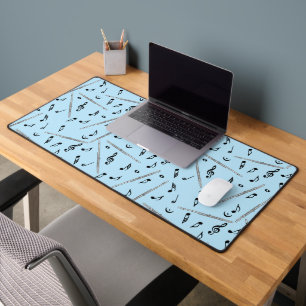 Flute Music Note Pattern Desk Mat