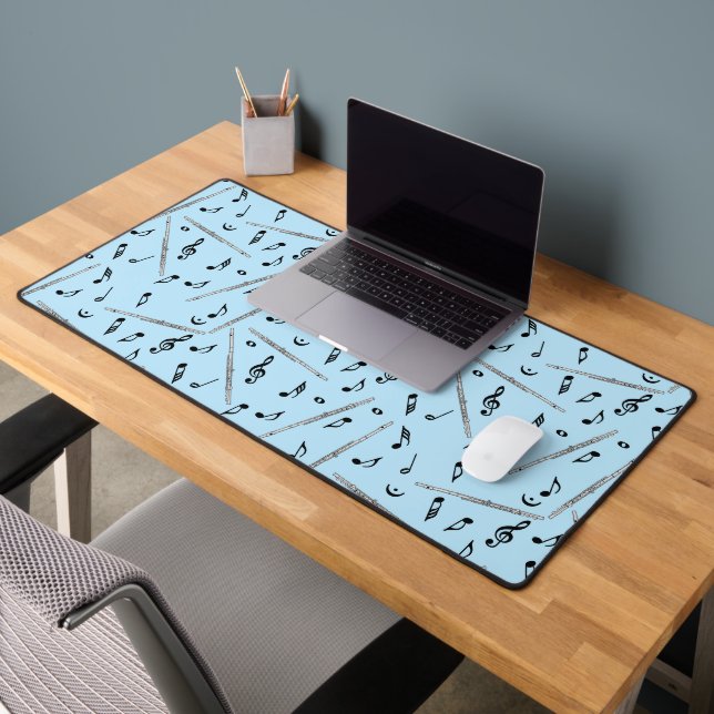 Flute Music Note Pattern Desk Mat (Office 2)