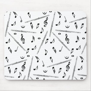 Flute Music Note Pattern Mouse Pad
