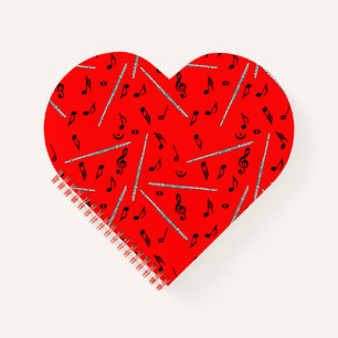 Flute Music Note Pattern Notebook