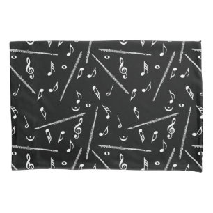 Flute Music Note Pattern Pillowcase