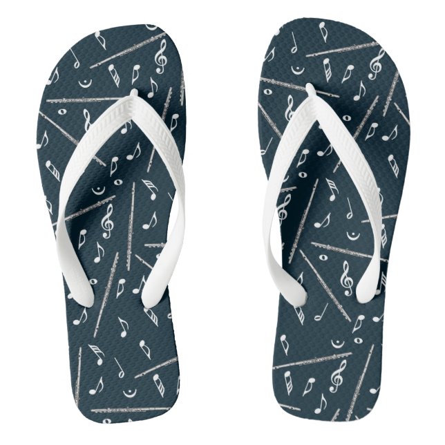 Flute Music Note Pattern Thongs (Footbed)