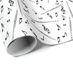 Flute Music Note Pattern Wrapping Paper