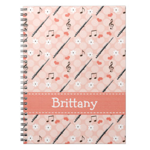 Flute Music Note Spiral Notebook Journal