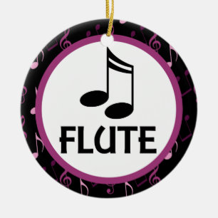 Flute Music Notes Christmas Ornament Gift