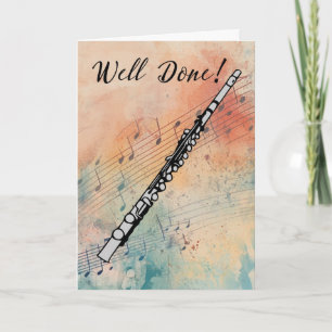 Flute Music Performance Congratulations Watercolor Card
