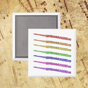 Flute Music Rainbow Magnet