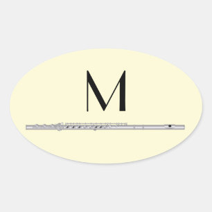 Flute Musician Music Teacher Band Oval Sticker