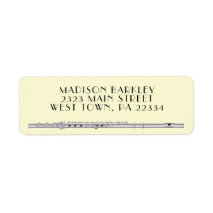 Flute Musician Music Teacher Band Return Address Label