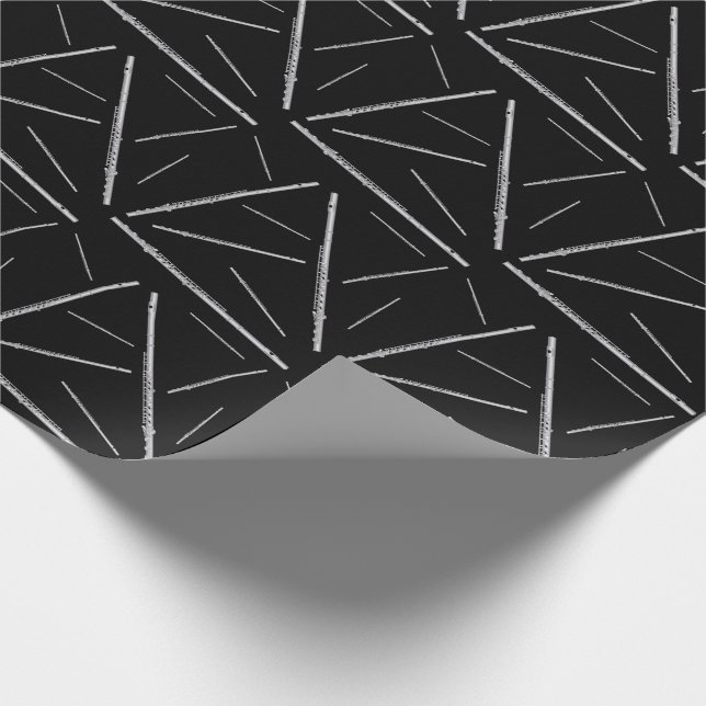 Flute Musician Music Teacher Band Wrapping Paper (Corner)