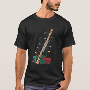 Flute Musician Xmas Lighting Santa Musical Flute C T-Shirt