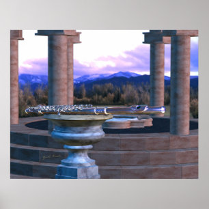 Flute on Marble Vase 1b Poster