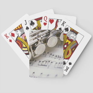 Flute on Sheet Music Playing Cards