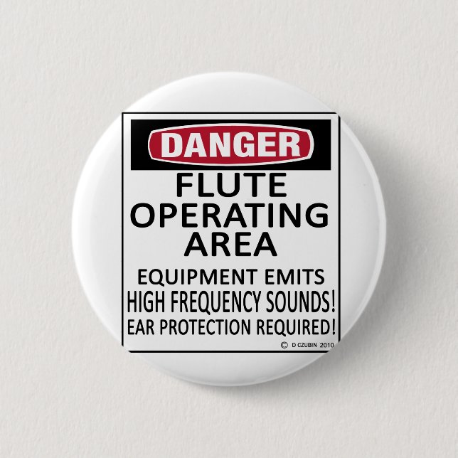 Flute Operating Area 6 Cm Round Badge (Front)