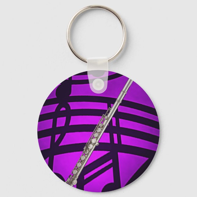 Flute or Flautist Keychain or Key chains (Front)