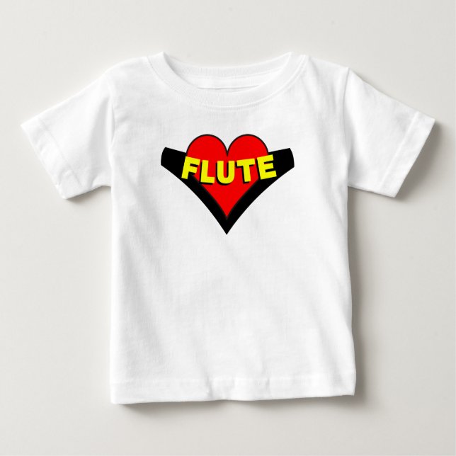 Flute Over Heart Baby T-Shirt (Front)