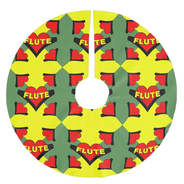 Flute Over Heart Brushed Polyester Tree Skirt (Front)