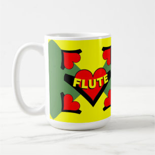 Flute Over Heart Coffee Mug