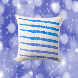 Flute Pattern Blue Ombre Cushion
