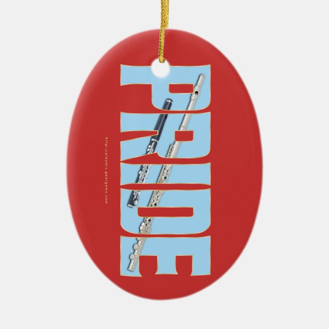 Flute - Piccolo PRIDE Ceramic Ornament (Front)