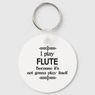 Flute - Play Itself Funny Deco Music Key Ring
