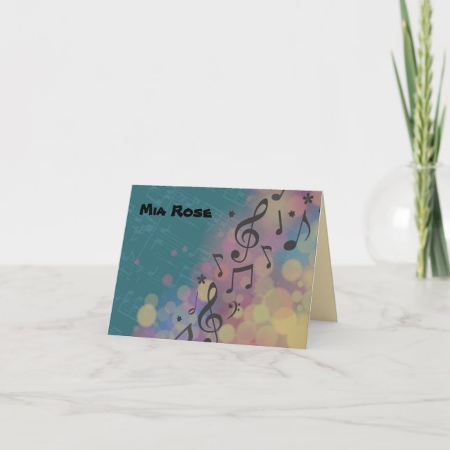 Flute Player Bat Mitzvah Thank you Card (Front)