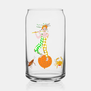 Flute player can glass