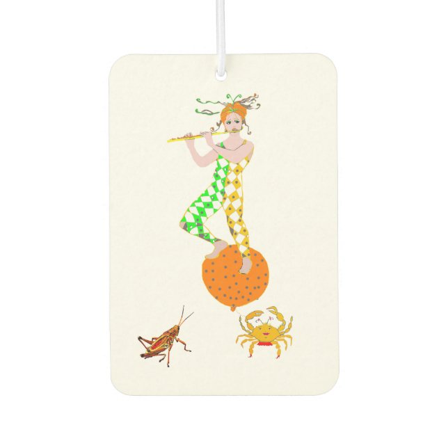 Flute player  car air freshener (Front)