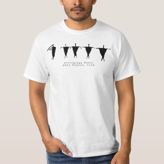 Flute Player & Caravan Petroglyph Panel T-Shirt (Front)