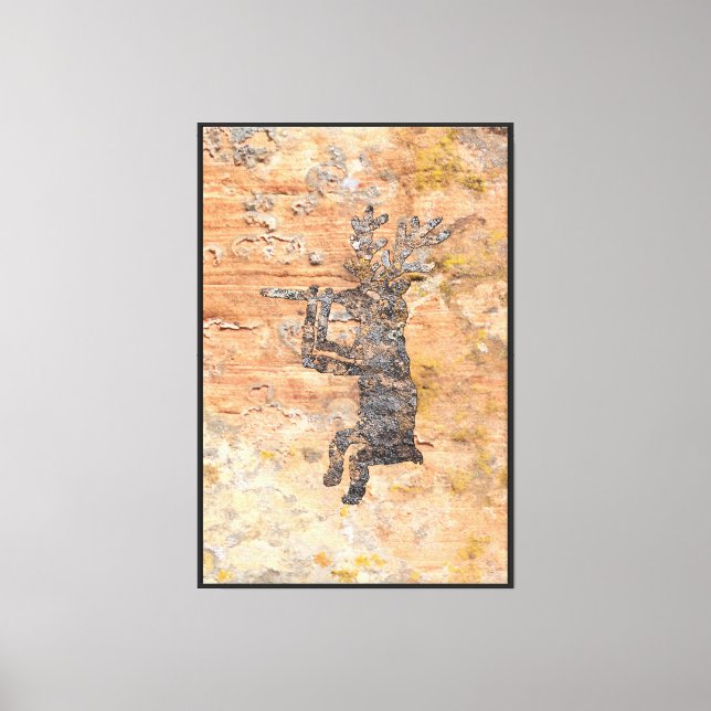 Flute Player Deer Canvas Print (Front)