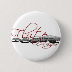 Flute Player Dragon 6 Cm Round Badge