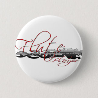 Flute Player Dragon 6 Cm Round Badge