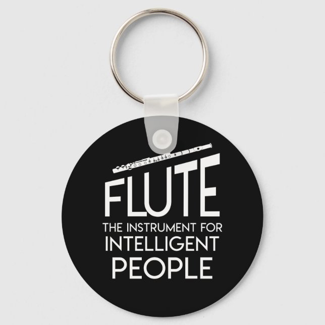 Flute Player Instrument Intelligent People Key Ring (Front)