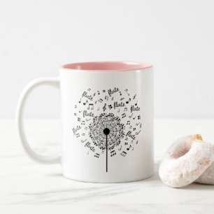 Flute Player Music Dandelion Two-Tone Coffee Mug