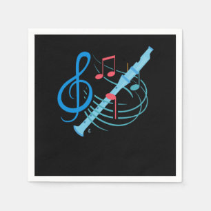 Flute Player Notes Awesome Musician Wind Instrumen Napkin