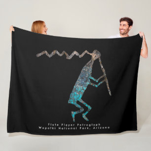 Flute Player Petroglyph Fleece Blanket