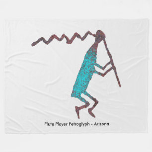 Flute Player Petroglyph Fleece Blanket