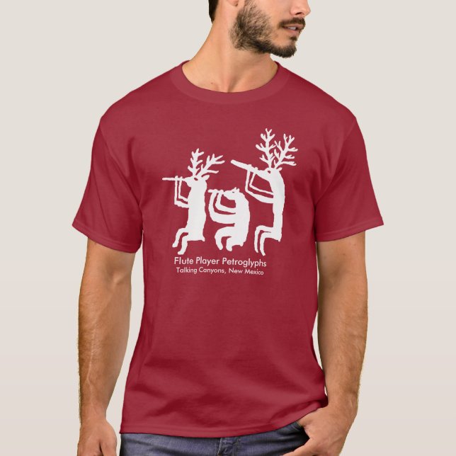 Flute Player Petroglyph T-Shirt (Front)