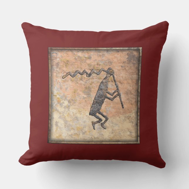 Flute Player Petroglyph - Wupatki Nat Park, AZ Cushion (Front)