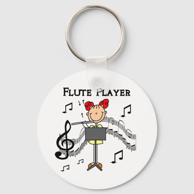 Flute Player T-shirts and Gifts Key Ring (Front)