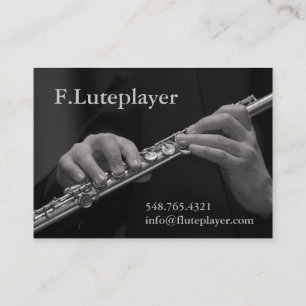 flute player's hands on flute business card