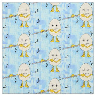 Flute Playing Egghead Fabric