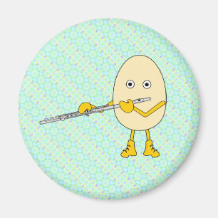 Flute Playing Egghead Magnet
