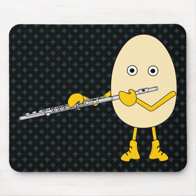 Flute Playing Egghead Mouse Pad (Front)