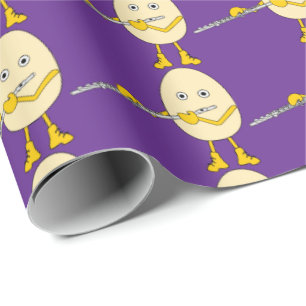 Flute Playing Egghead Wrapping Paper