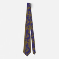 Flute Playing Kokopelli Figure - Blue on Green