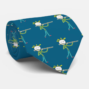 Flute Playing Stickman Tie