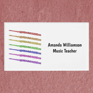 Flute Rainbow Colorful Personalize Name Tag