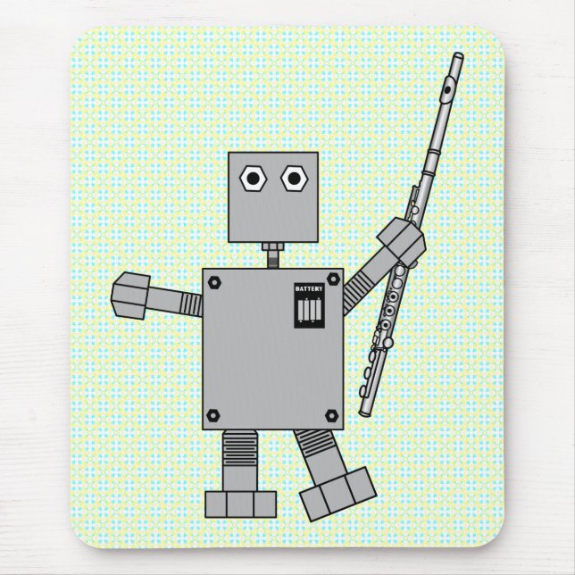 Flute Robot Mouse Pad (Front)